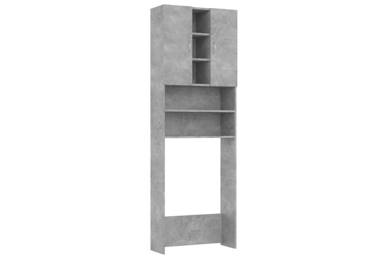 Vaskemaskinskap betonggrå 64x25,5x190 cm - Hus & oppussing - Kjøkken & bad - Baderom - Baderomsmøbler & baderomsinnredning - Veggskap & høyskap