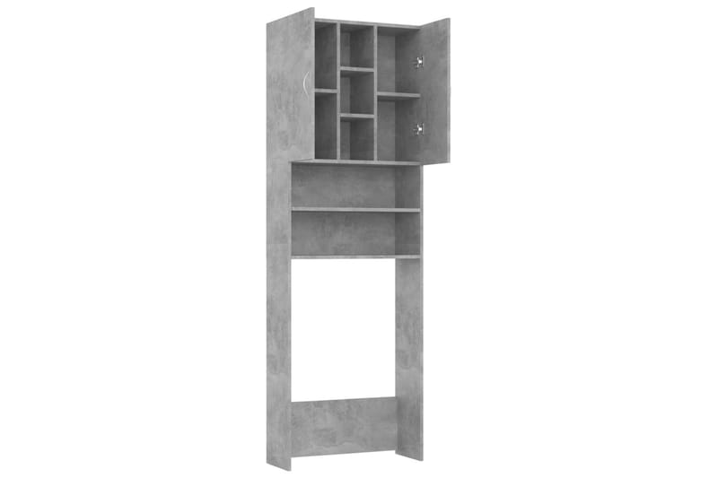Vaskemaskinskap betonggrå 64x25,5x190 cm - Hus & oppussing - Kjøkken & bad - Baderom - Baderomsmøbler & baderomsinnredning - Veggskap & høyskap