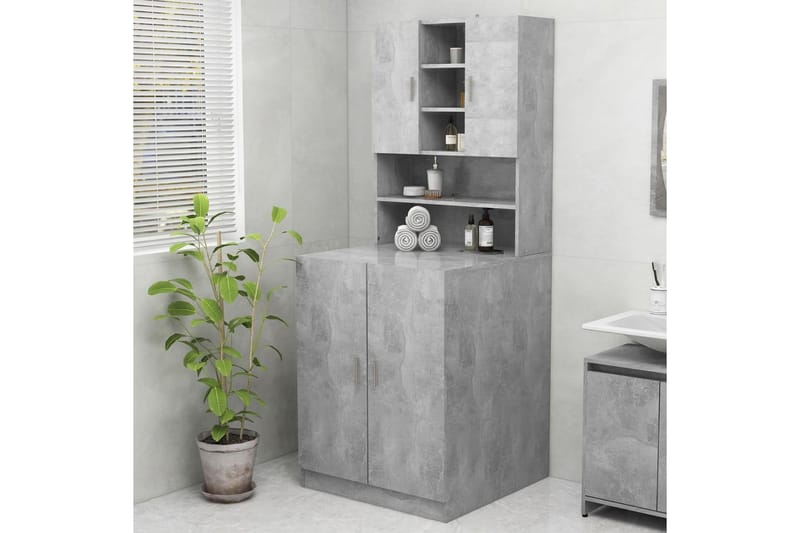 Vaskemaskinskap betonggrå 70,5x25,5x90 cm - Hus & oppussing - Kjøkken & bad - Baderom - Baderomsmøbler & baderomsinnredning - Veggskap & høyskap