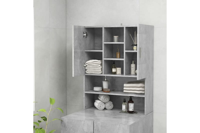 Vaskemaskinskap betonggrå 70,5x25,5x90 cm - Hus & oppussing - Kjøkken & bad - Baderom - Baderomsmøbler & baderomsinnredning - Veggskap & høyskap