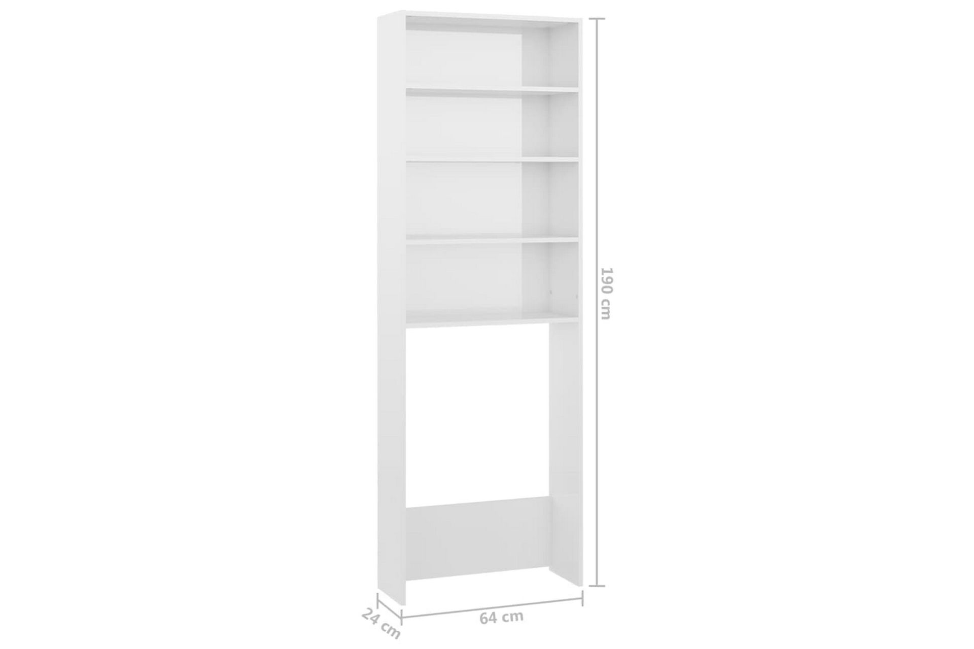 Vaskemaskinskap høyglans hvit 64x24x190 cm - Hus & oppussing - Kjøkken & bad - Baderom - Baderomsmøbler & baderomsinnredning - Veggskap & høyskap