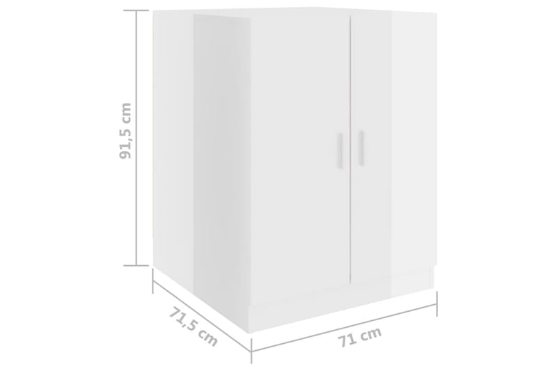 Vaskemaskinskap høyglans hvit 71x71,5x91,5 cm - Vaskeskap - Veggskap & høyskap - Baderomsskap