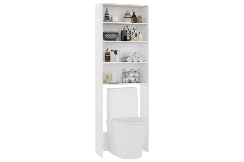 Vaskemaskinskap hvit 64x24x190 cm - Hus & oppussing - Kjøkken & bad - Baderom - Baderomsmøbler & baderomsinnredning - Veggskap & høyskap