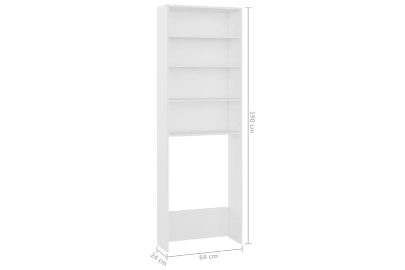 Vaskemaskinskap hvit 64x24x190 cm - Hus & oppussing - Kjøkken & bad - Baderom - Baderomsmøbler & baderomsinnredning - Veggskap & høyskap