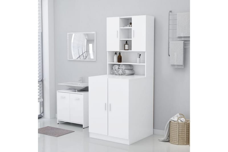Vaskemaskinskap hvit 71x71,5x91,5 cm - Hus & oppussing - Kjøkken & bad - Baderom - Baderomsmøbler & baderomsinnredning - Veggskap & høyskap