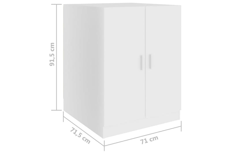 Vaskemaskinskap hvit 71x71,5x91,5 cm - Hus & oppussing - Kjøkken & bad - Baderom - Baderomsmøbler & baderomsinnredning - Veggskap & høyskap