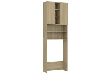 Vaskemaskinskap sonoma eik 64x25,5x190 cm - Hus & oppussing - Kjøkken & bad - Baderom - Baderomsmøbler & baderomsinnredning - Veggskap & høyskap