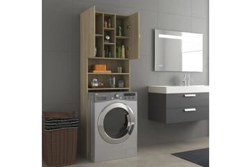 Vaskemaskinskap sonoma eik 64x25,5x190 cm - Hus & oppussing - Kjøkken & bad - Baderom - Baderomsmøbler & baderomsinnredning - Veggskap & høyskap