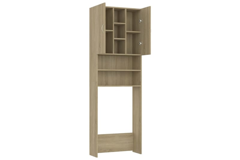 Vaskemaskinskap sonoma eik 64x25,5x190 cm - Hus & oppussing - Kjøkken & bad - Baderom - Baderomsmøbler & baderomsinnredning - Veggskap & høyskap
