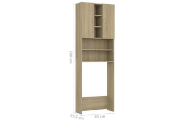 Vaskemaskinskap sonoma eik 64x25,5x190 cm - Hus & oppussing - Kjøkken & bad - Baderom - Baderomsmøbler & baderomsinnredning - Veggskap & høyskap