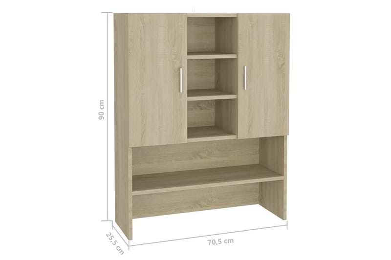 Vaskemaskinskap sonoma eik 70,5x25,5x90 cm - Hus & oppussing - Kjøkken & bad - Baderom - Baderomsmøbler & baderomsinnredning - Veggskap & høyskap