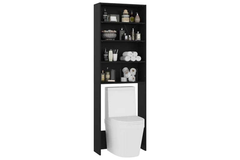 Vaskemaskinskap svart 64x24x190 cm - Hus & oppussing - Kjøkken & bad - Baderom - Baderomsmøbler & baderomsinnredning - Veggskap & høyskap