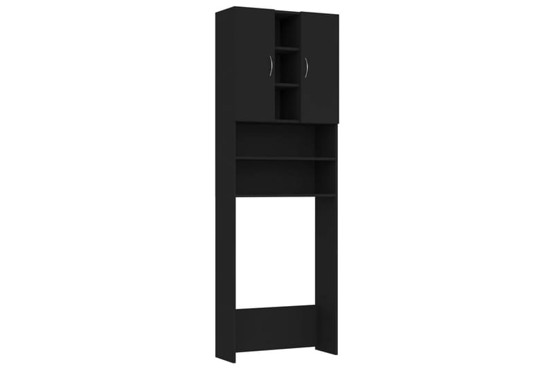 Vaskemaskinskap svart 64x25,5x190 cm - Hus & oppussing - Kjøkken & bad - Baderom - Baderomsmøbler & baderomsinnredning - Veggskap & høyskap