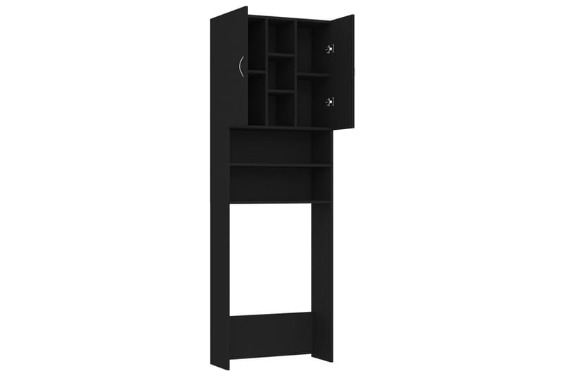 Vaskemaskinskap svart 64x25,5x190 cm - Hus & oppussing - Kjøkken & bad - Baderom - Baderomsmøbler & baderomsinnredning - Veggskap & høyskap
