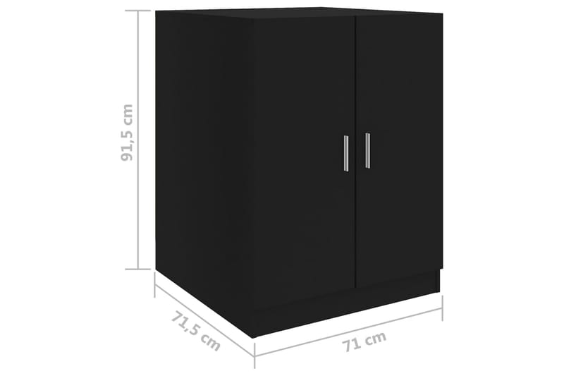 Vaskemaskinskap svart 71x71,5x91,5 cm - Vaskeskap - Veggskap & høyskap - Baderomsskap