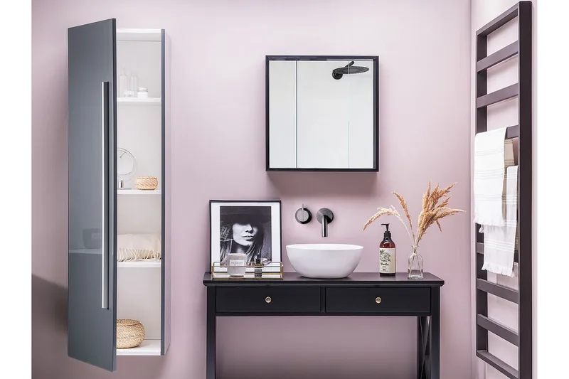 Waper Baderomsskap - Grå - Hus & oppussing - Kjøkken & bad - Baderom - Baderomsmøbler & baderomsinnredning - Veggskap & høyskap