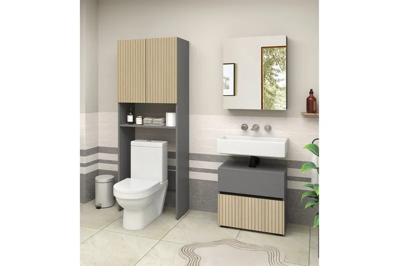 Wisla Høyskap til Bad 180x68x37 cm - Natur - Hus & oppussing - Kjøkken & bad - Baderom - Baderomsmøbler & baderomsinnredning - Baderomsskap