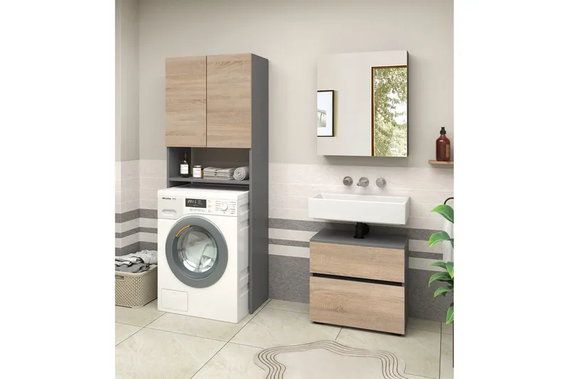 Wisla Høyskap til Bad 180x68x37 cm - Natur - Hus & oppussing - Kjøkken & bad - Baderom - Baderomsmøbler & baderomsinnredning - Baderomsskap