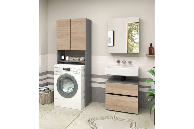 Wisla Høyskap til Bad 180x68x37 cm - Natur - Hus & oppussing - Kjøkken & bad - Baderom - Baderomsmøbler & baderomsinnredning - Baderomsskap