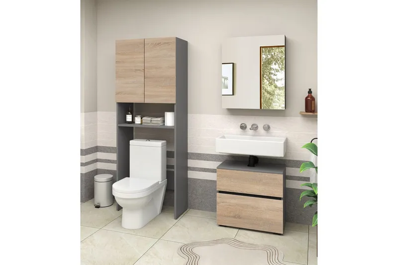 Wisla Høyskap til Bad 180x68x37 cm - Natur - Hus & oppussing - Kjøkken & bad - Baderom - Baderomsmøbler & baderomsinnredning - Baderomsskap