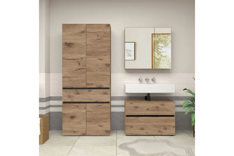 Wisla Høyskap til Bad 180x76x37 cm - Natur - Hus & oppussing - Kjøkken & bad - Baderom - Baderomsmøbler & baderomsinnredning - Baderomsskap