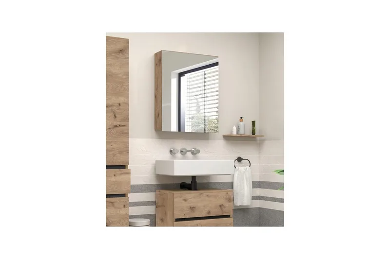 Wisla Veggskap med Speil 40x70 cm - Natur - Hus & oppussing - Kjøkken & bad - Baderom - Baderomsmøbler & baderomsinnredning - Speilskap