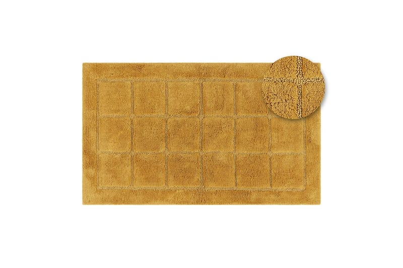 Baderomsmatte Kvadrat - 50x80 cm, Gul - Hus & oppussing - Kjøkken & bad - Baderom - Baderomstilbehør