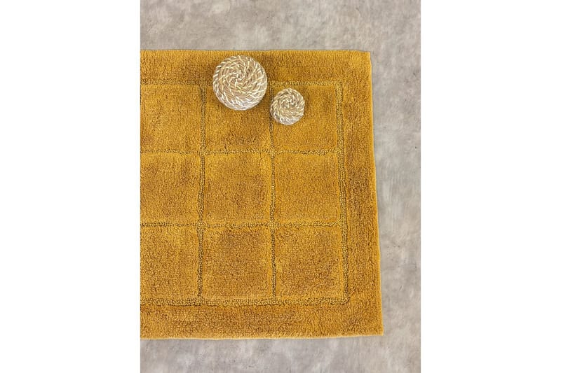 Baderomsmatte Kvadrat - 50x80 cm, Gul - Hus & oppussing - Kjøkken & bad - Baderom - Baderomstilbehør