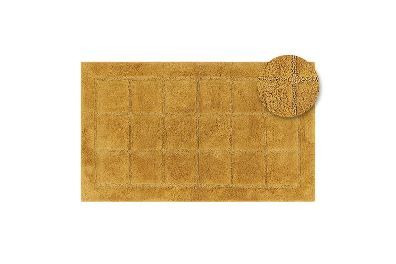 Baderomsmatte Kvadrat - 50x80 cm, Gul - Tekstiler - Tepper & Matter - Baderomsmatte
