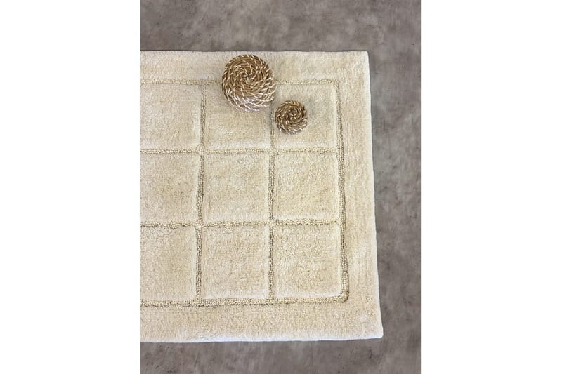 Baderomsmatte Kvadrat - 50x80 cm, Krem - Hus & oppussing - Kjøkken & bad - Baderom - Baderomstilbehør