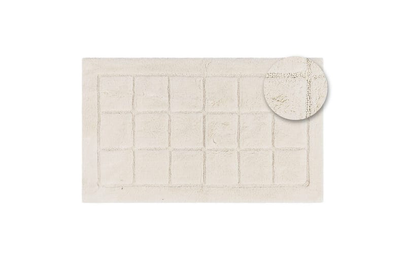 Baderomsmatte Kvadrat - 50x80 cm, Krem - Tekstiler - Tepper & Matter - Baderomsmatte