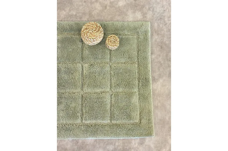 Baderomsmatte Kvadrat - 50x80 cm, Lysegrønn - Tekstiler - Tepper & Matter - Baderomsmatte