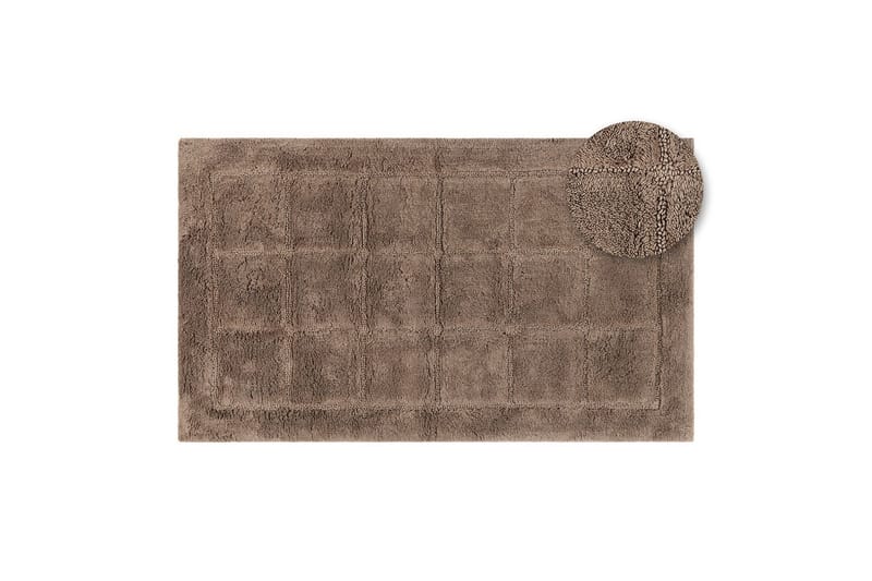 Baderomsmatte Kvadrat - 50x80 cm, Mørk Lin - Hus & oppussing - Kjøkken & bad - Baderom - Baderomstilbehør