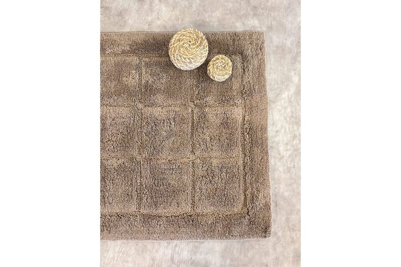 Baderomsmatte Kvadrat - 50x80 cm, Mørk Lin - Tekstiler - Tepper & Matter - Baderomsmatte