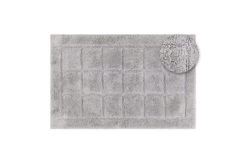 Baderomsmatte Kvadrat - 50x80 cm, Sølv - Tekstiler - Tepper & Matter - Baderomsmatte