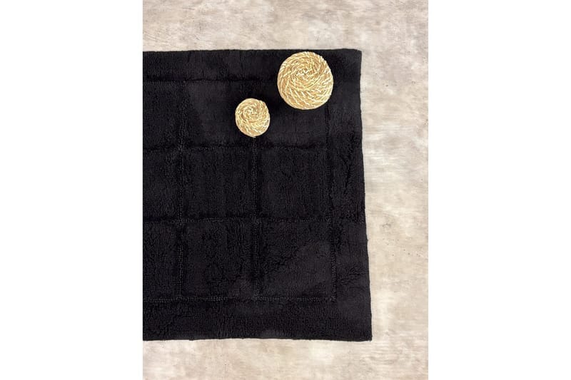 Baderomsmatte Kvadrat - 50x80 cm, Svart - Hus & oppussing - Kjøkken & bad - Baderom - Baderomstilbehør