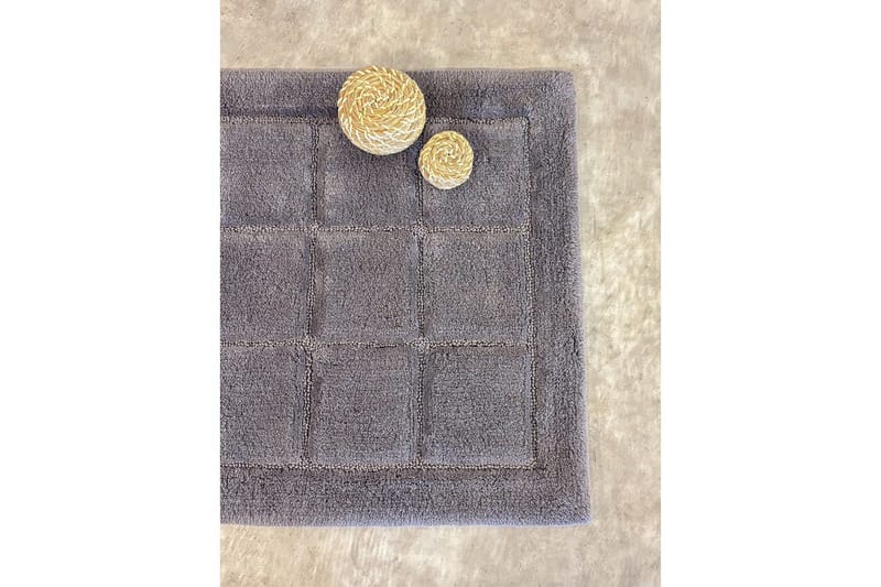 Baderomsmatte Kvadrat - 70x120 cm, Grå - Hus & oppussing - Kjøkken & bad - Baderom - Baderomstilbehør