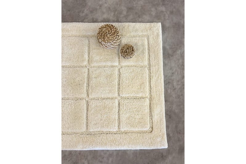 Baderomsmatte Kvadrat - 70x120 cm, Krem - Tekstiler - Tepper & Matter - Baderomsmatte
