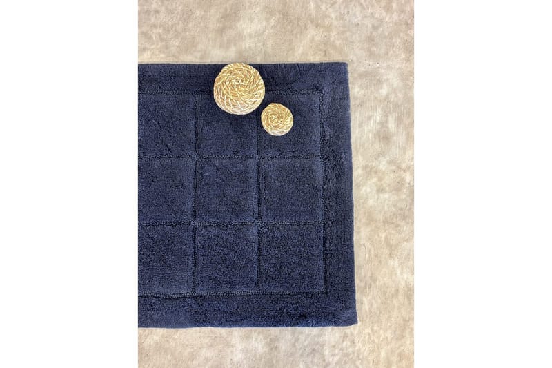Baderomsmatte Kvadrat - 70x120 cm, Marineblå - Hus & oppussing - Kjøkken & bad - Baderom - Baderomstilbehør