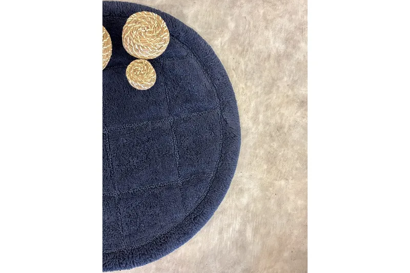 Baderomsmatte Kvadrat - 80x80 cm, Marineblå - Hus & oppussing - Kjøkken & bad - Baderom - Baderomstilbehør - Baderomskrakk