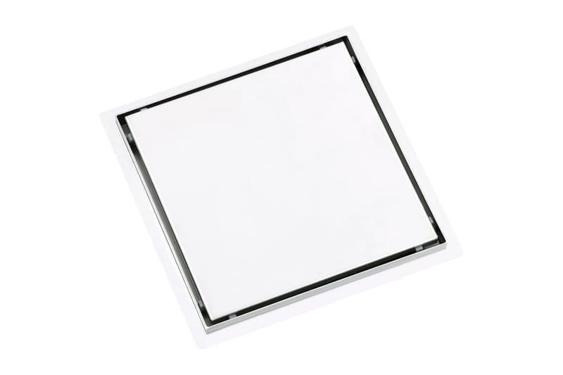 Dusjavløp 2-i-1 flatt & sluk for flis 25x25cm rustfritt stål - Hus & oppussing - Bygg - Vann & avløp - Innendørs avløp