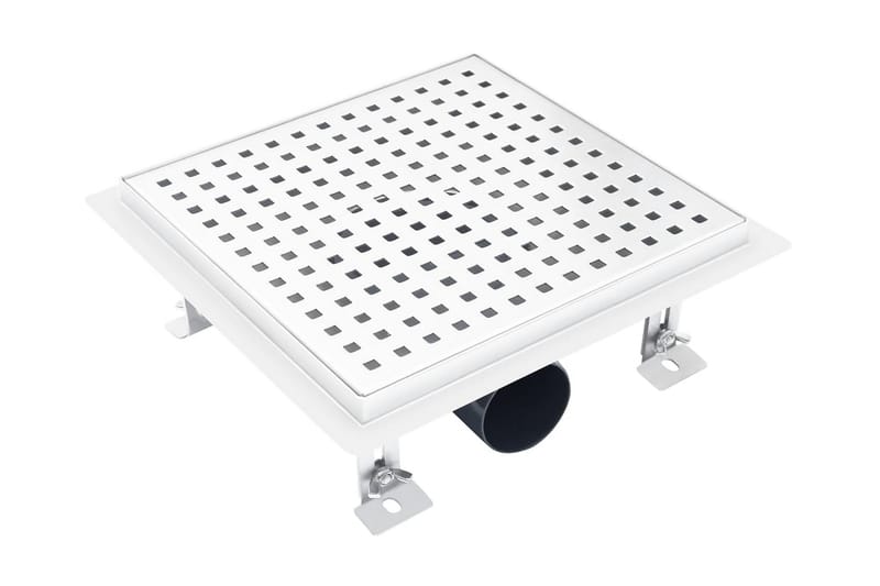 Dusjavløp 20x20 cm rustfritt stål - Hus & oppussing - Bygg - Vann & avløp - Innendørs avløp