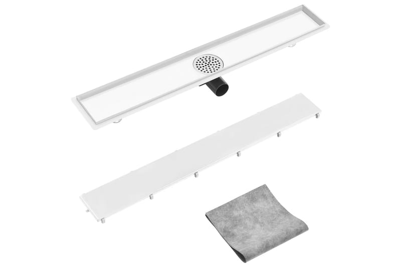 Dusjavløp med 2-i-1 sluk 83x14 cm rustfritt stål - Hus & oppussing - Bygg - Vann & avløp - Innendørs avløp