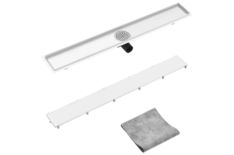 Dusjavløp med 2-i-1 sluk 93x14 cm rustfritt stål - Hus & oppussing - Bygg - Vann & avløp - Innendørs avløp