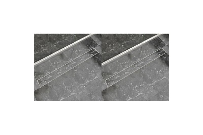 Linert dusjavløp 2 stk 1030x140 mm rustfritt stål - Avløp & sluk - Innendørs avløp