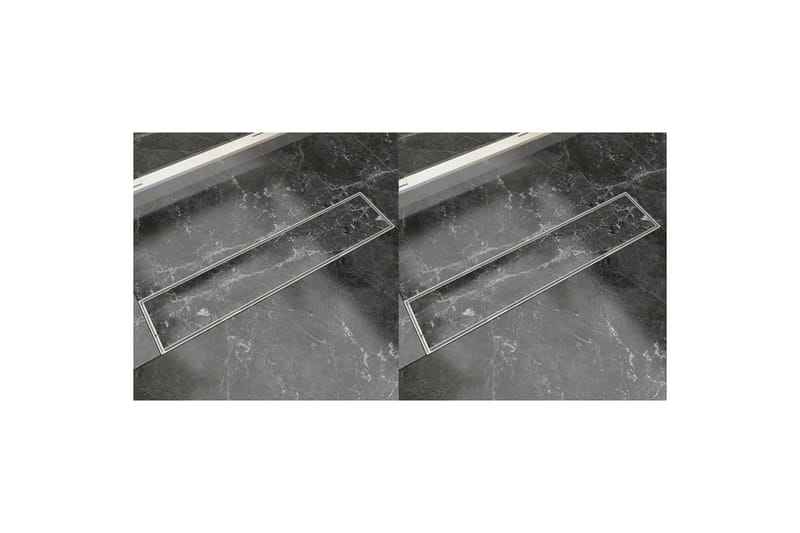 Linert dusjavløp 2 stk 530x140 mm rustfritt stål - Avløp & sluk - Innendørs avløp