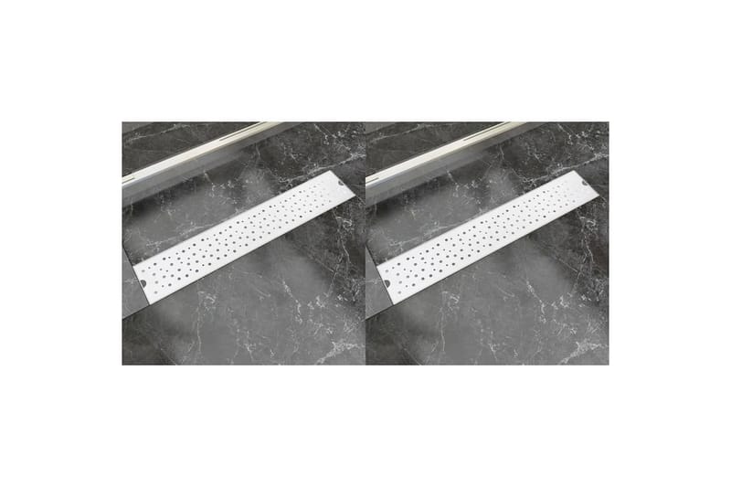 Linert dusjavløp 2 stk boble 630x140 mm rustfritt stål - Hus & oppussing - Bygg - Vann & avløp - Innendørs avløp