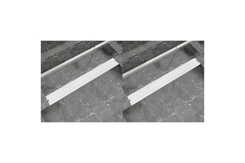 Linert dusjavløp 2 stk boble 930x140 mm rustfritt stål - Hus & oppussing - Bygg - Vann & avløp - Innendørs avløp
