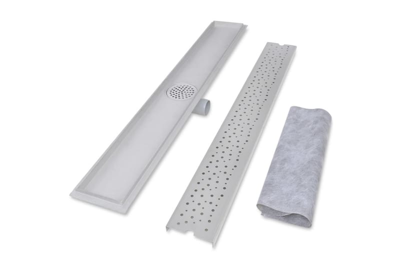 Linert dusjavløp 2 stk boble 930x140 mm rustfritt stål - Hus & oppussing - Bygg - Vann & avløp - Innendørs avløp