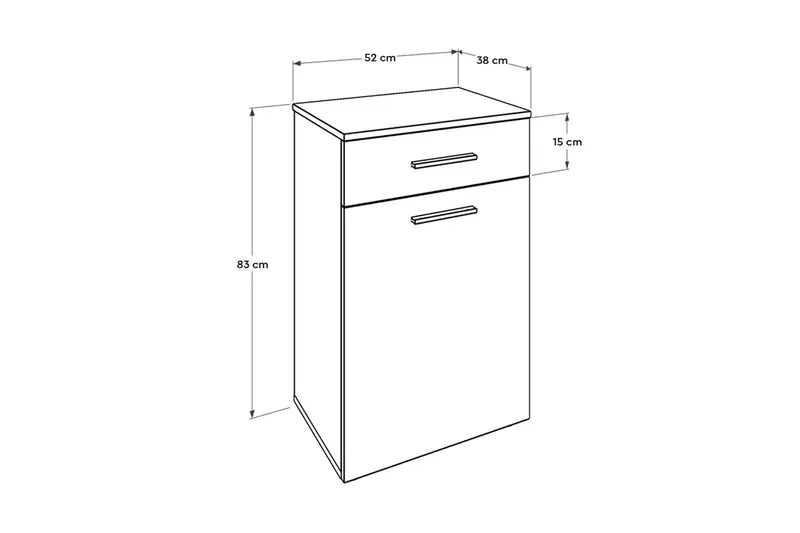 Byrå Vit högglans - Hus & oppussing - Kjøkken & bad - Baderom - Baderomstilbehør